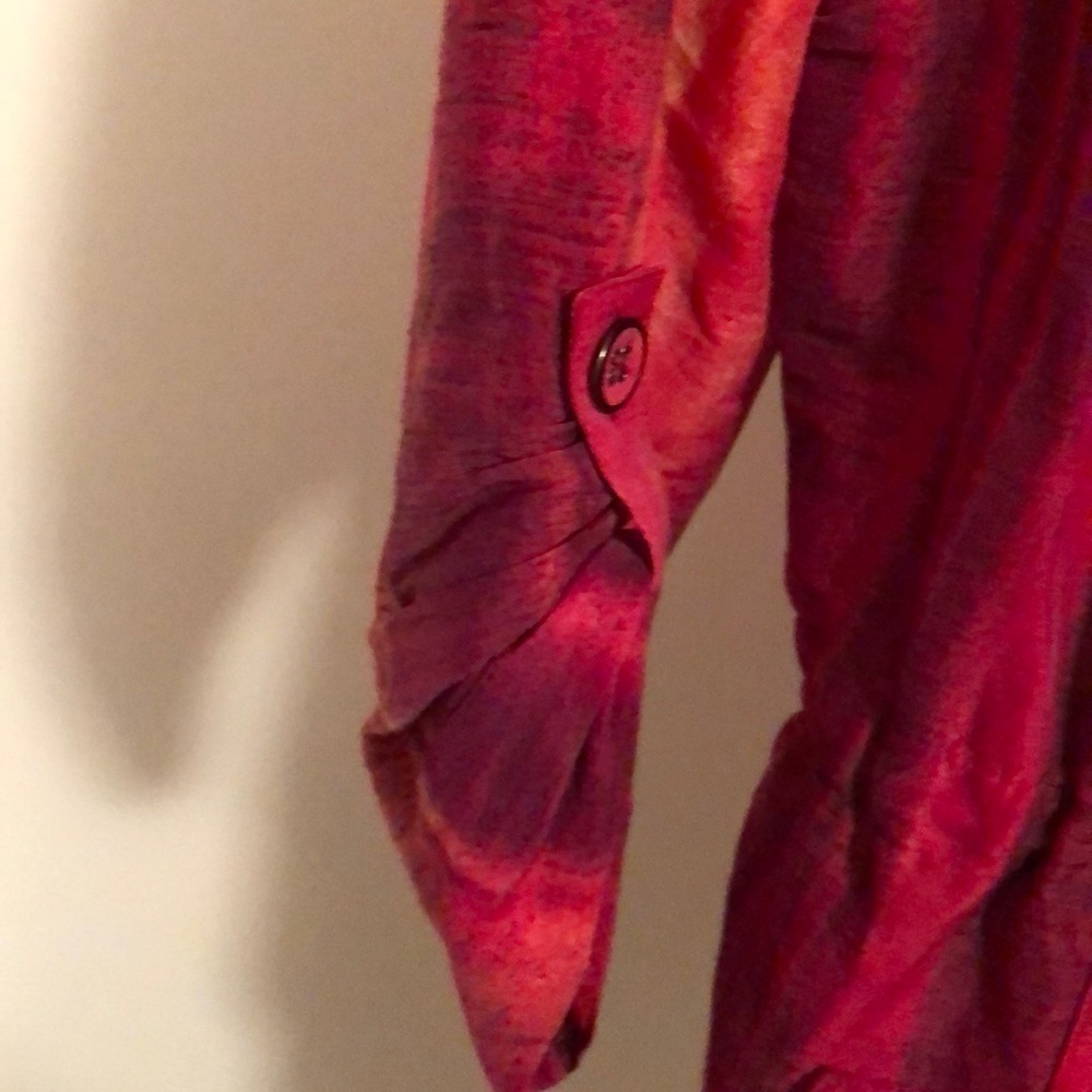 🌦Chico’s (SZ1 S) Red Linen & Nylon Jacket🌦 - Picture 5 of 6